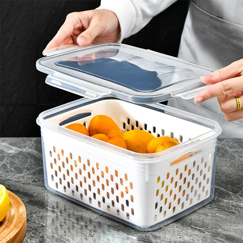 Pote Hermético Organizador de Geladeira – Conserva Frutas e Verduras