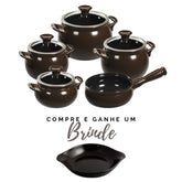 Jogo de Panelas de Cerâmica New Premier Joy 5 Peças Chocolate + Brinde Ceraflame