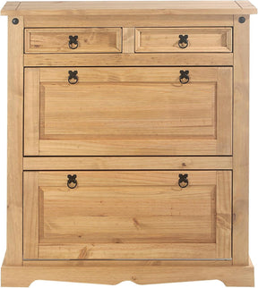 IDIMEX Sapateira Madeira 2 Portas Basculantes 2 Gavetas 16 Pares