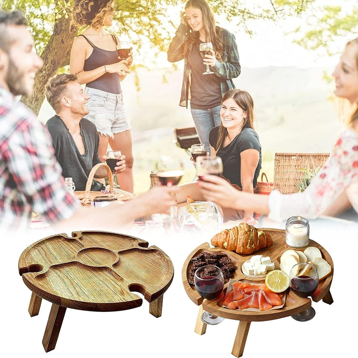 Mesa Portátil para Frios e Vinho