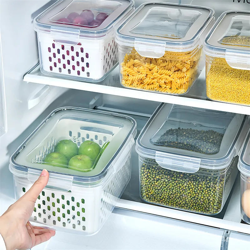 Pote Hermético Organizador de Geladeira – Conserva Frutas e Verduras